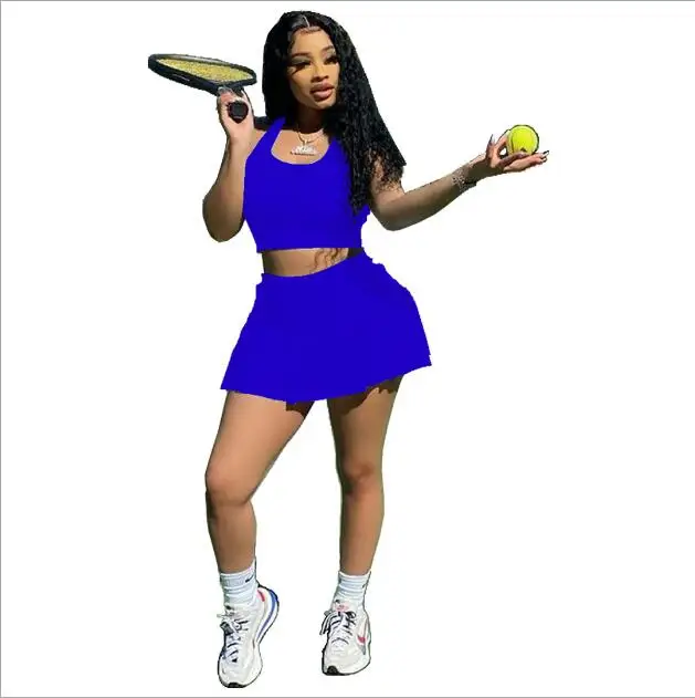 Summer 2021 women clothing Solid color sports vest culottes clothing mini Pleated 2 skirt set women skirt sets two piece outfits, Picture shows
Summer 2021 women clothing Solid color sports vest culottes clothing mini Pleated 2 skirt set women skirt sets two piece outfits, Picture shows