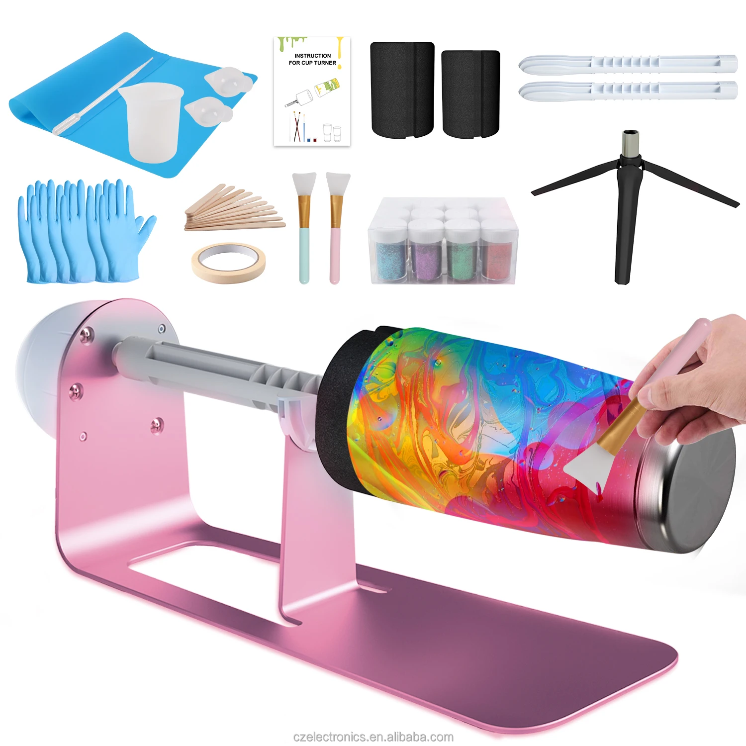 New Design DIY Cup Turner Full Kit High Quality Spinner For Crafts Tumbler Ultra-quiet Motor, Silver gray,pink,blue and black
New Design DIY Cup Turner Full Kit High Quality Spinner For Crafts Tumbler Ultra-quiet Motor, Silver gray,pink,blue and black