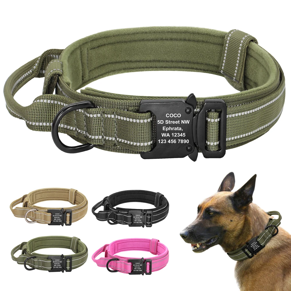 Military Tactical Pet Dog Collar Personalized Custom Nylon Reflective Small Medium Large Dog Collars Engraved ID Name Adjustable
Military Tactical Pet Dog Collar Personalized Custom Nylon Reflective Small Medium Large Dog Collars Engraved ID Name Adjustable