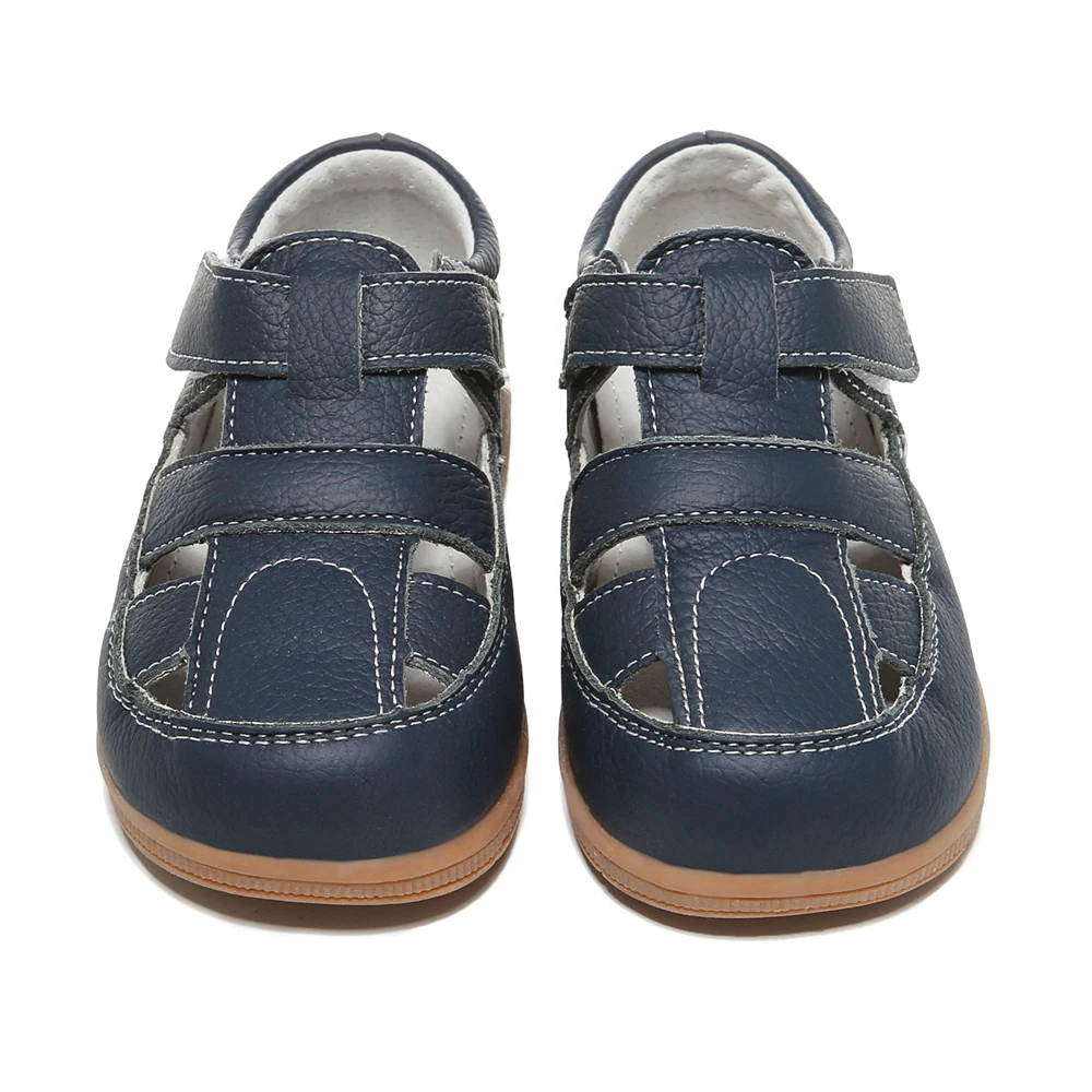 Navy genuine leather kid boy sandals heel covered toddler boy flat shoes for autumn, White and navy
Navy genuine leather kid boy sandals heel covered toddler boy flat shoes for autumn, White and navy