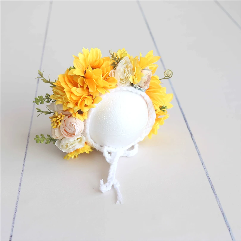Sunflower Vintage Floral Bonnet Photography Props Yellow Newborn Girl Bonnet Hat for Photo Shoot Knit Newborn girl Hat
Sunflower Vintage Floral Bonnet Photography Props Yellow Newborn Girl Bonnet Hat for Photo Shoot Knit Newborn girl Hat