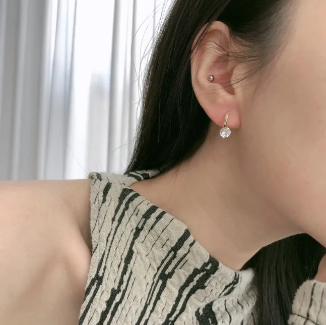 Zircon Earring 925 All-body Sterling Silver Fine Mini Fashionable go-around with women's earrings, Gold
Zircon Earring 925 All-body Sterling Silver Fine Mini Fashionable go-around with women's earrings, Gold