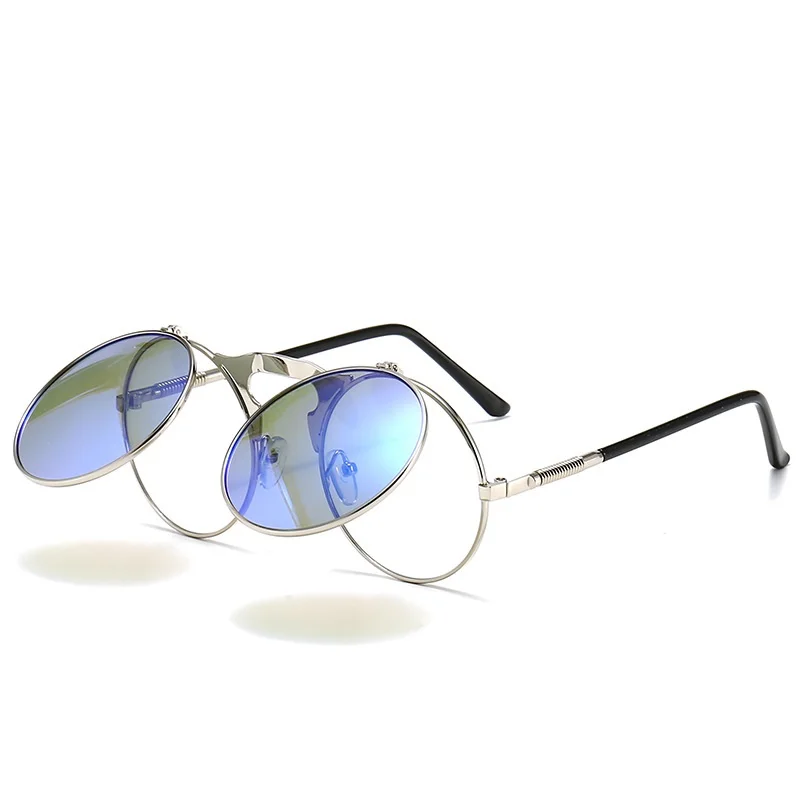 Vintage Steampunk Flip Sunglasses Retro Round Metal Frame Sun Glasses for Men Women Brand Designer Circle Glasses Oculos, Brown,pink,blue
Vintage Steampunk Flip Sunglasses Retro Round Metal Frame Sun Glasses for Men Women Brand Designer Circle Glasses Oculos, Brown,pink,blue