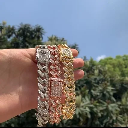 Europe America Hip Hop Women Wholesale Fashion Men Rose Golden Diamond Cuban Bracelet, 3 colors options
Europe America Hip Hop Women Wholesale Fashion Men Rose Golden Diamond Cuban Bracelet, 3 colors options