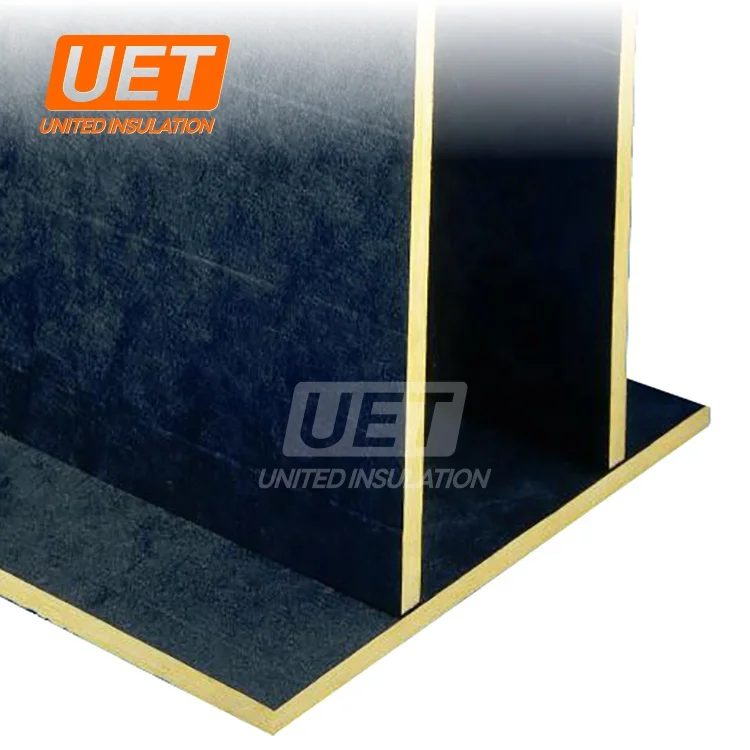 Good Quality Black Fiberglass Tissue Faced Glass Wool Duct Board For HVAC Insulation