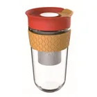 New product 18oz multi-use borosilicate glass travel tea mug with filter