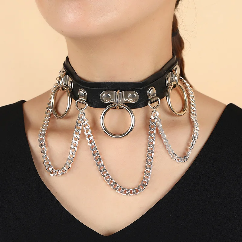 New Trend Punk Rock PU Leather Necklace Domineering Hip-hop Dark Choker Necklace, Black
New Trend Punk Rock PU Leather Necklace Domineering Hip-hop Dark Choker Necklace, Black