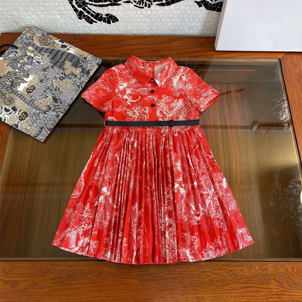 Appliqued 100% Cotton Princess Pleated Shirt Skirt Casual Children's Summer Dress, Red
Appliqued 100% Cotton Princess Pleated Shirt Skirt Casual Children's Summer Dress, Red