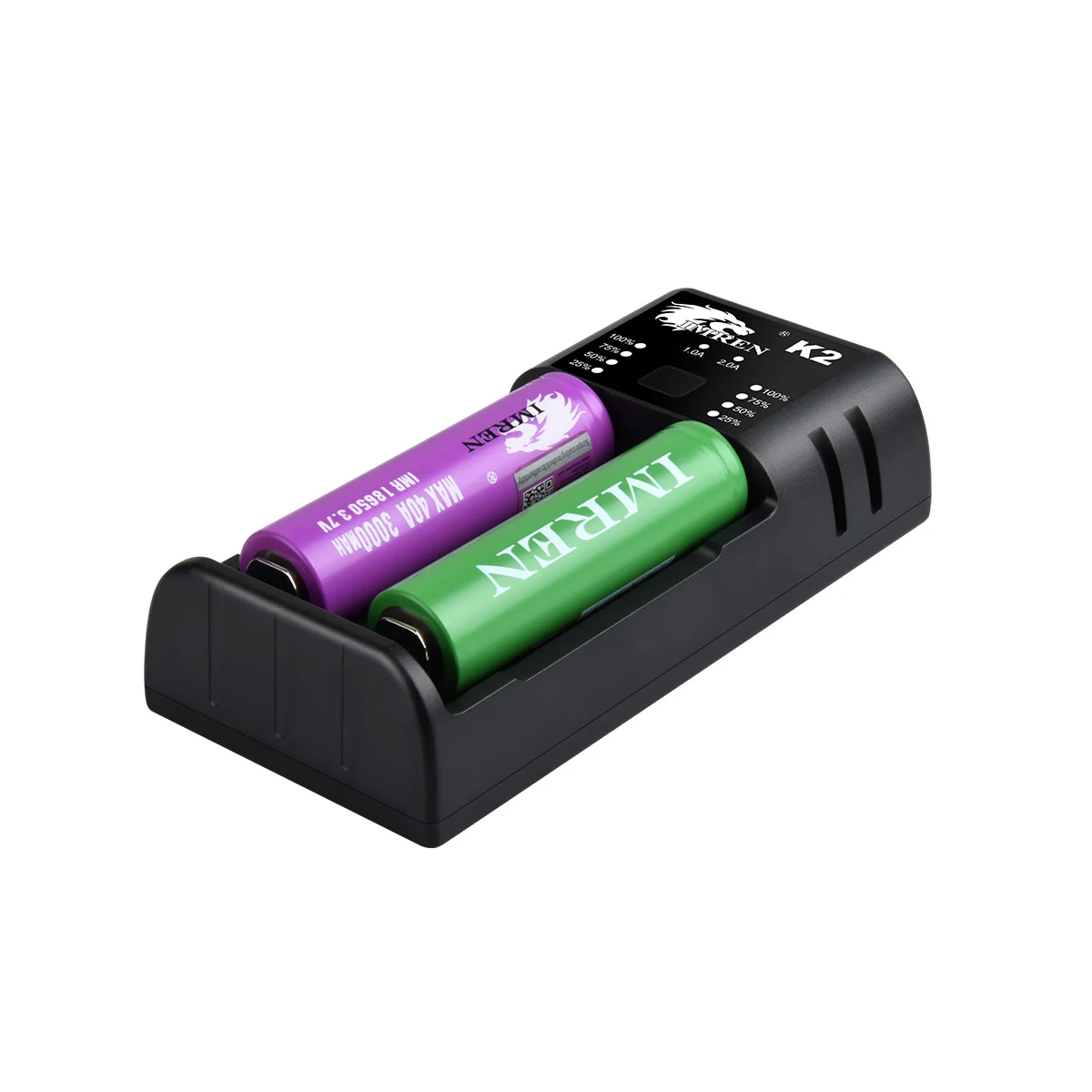 k2 portable 18650 21700 26650 battery charger 2 slots USA European standard, Black
k2 portable 18650 21700 26650 battery charger 2 slots USA European standard, Black