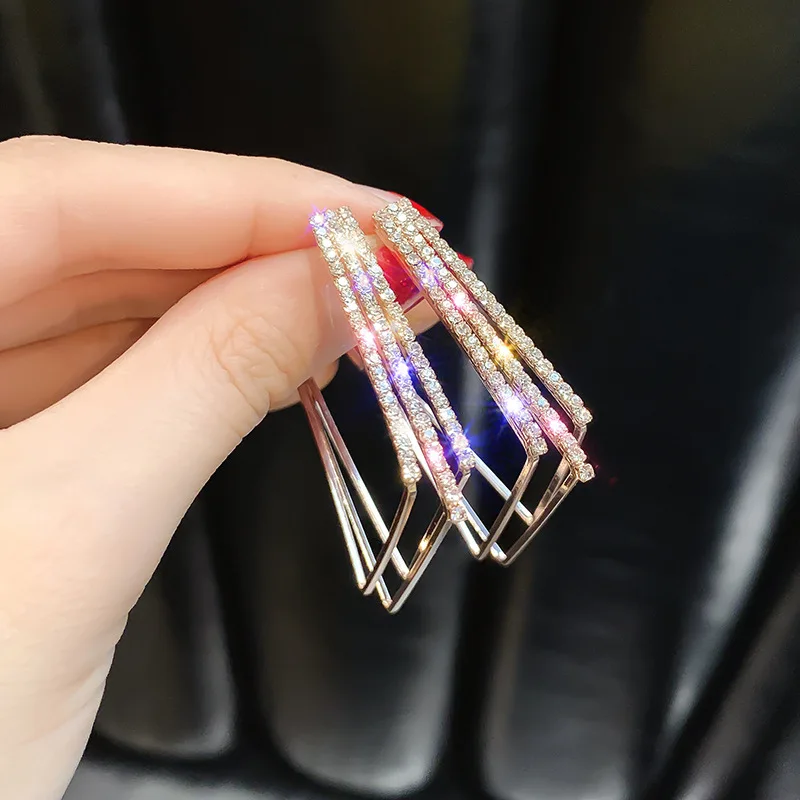 925 Sterling Silver Needle Geometric Crystal Earrings Square Shiny Rhinestone Diamond Hoop Earrings Women Jewelry, Silver gold
925 Sterling Silver Needle Geometric Crystal Earrings Square Shiny Rhinestone Diamond Hoop Earrings Women Jewelry, Silver gold