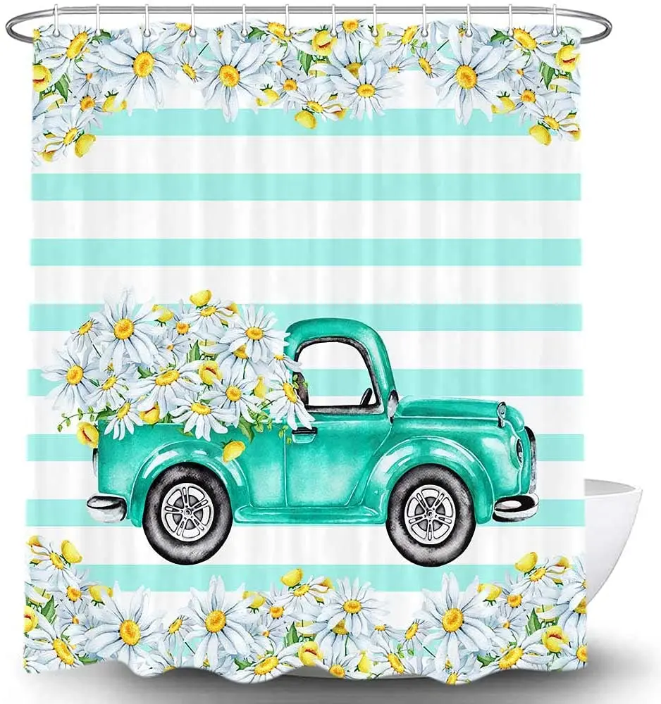 3D-printed cartoon style stitched shower curtain set with hook and carpet bathroom mat
3D-printed cartoon style stitched shower curtain set with hook and carpet bathroom mat