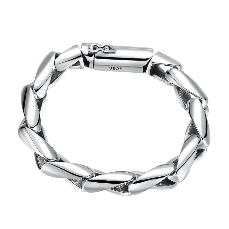 Wholesale S925 Sterling Silver Bracelet Men's Vintage Simple Smooth Twisted Punk Hip Hop Rock Bracelet Jewelry
Wholesale S925 Sterling Silver Bracelet Men's Vintage Simple Smooth Twisted Punk Hip Hop Rock Bracelet Jewelry