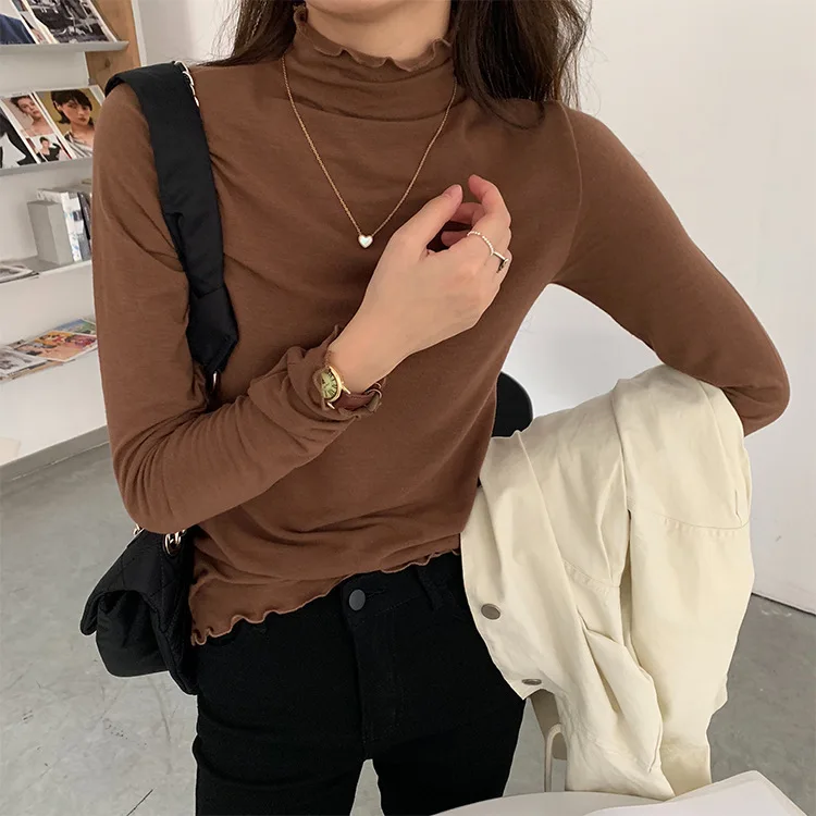 women autumn winter inner wear turtleneck tshirt solid elastic bodycon t-shirt flower collar vintage tops aesthetic korean Cute
women autumn winter inner wear turtleneck tshirt solid elastic bodycon t-shirt flower collar vintage tops aesthetic korean Cute