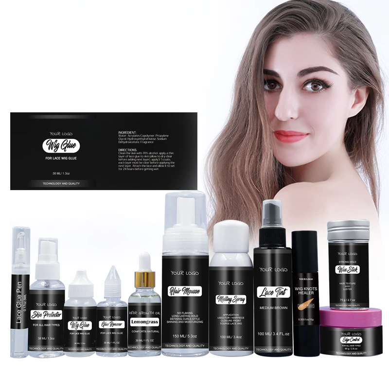 Custom logo lace tint spray glue remover skin protector lace tint stick lace glue pen hair mousse hair extension tools kit, Dark light medium light warm brown color
Custom logo lace tint spray glue remover skin protector lace tint stick lace glue pen hair mousse hair extension tools kit, Dark light medium light warm brown color
