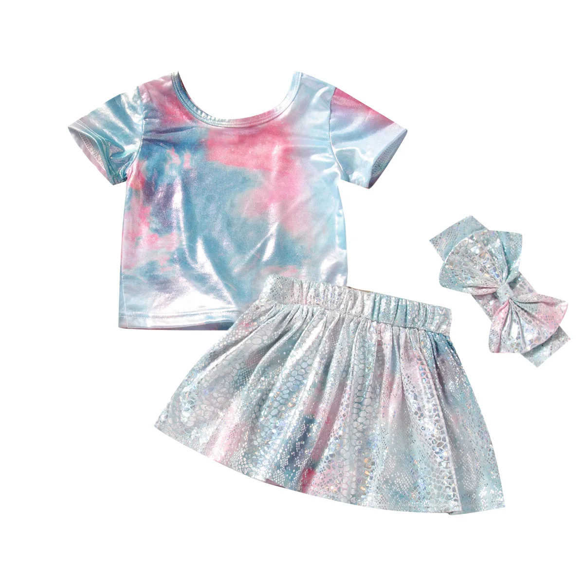 Popular Dyed Short-sleeved T-shirt New Design Pattern Baby Girls Dresses Set, Multicolor
Popular Dyed Short-sleeved T-shirt New Design Pattern Baby Girls Dresses Set, Multicolor