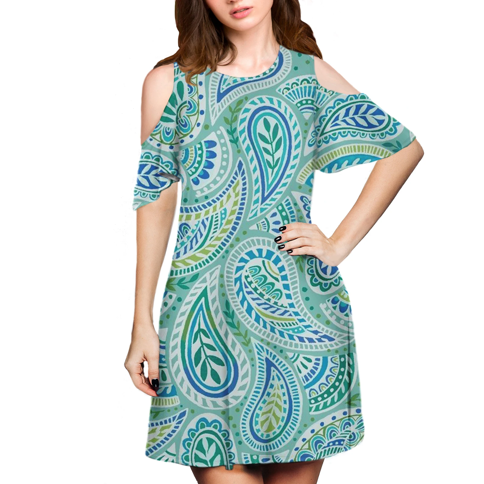 Blue Color Women Summer Dresses 2021 New Arrivals Tribal Style Paisley Pattern Dresses Fashion Elegant Ladies Clothing Plus Size, Customized color
Blue Color Women Summer Dresses 2021 New Arrivals Tribal Style Paisley Pattern Dresses Fashion Elegant Ladies Clothing Plus Size, Customized color