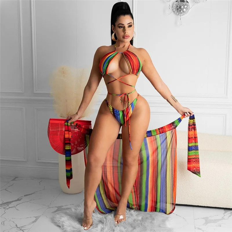 Summer Beach Sexy Breathable Mesh Cover Up Bandage Neck Lace Up 2 Piece Swimsuit With Skirt
Summer Beach Sexy Breathable Mesh Cover Up Bandage Neck Lace Up 2 Piece Swimsuit With Skirt