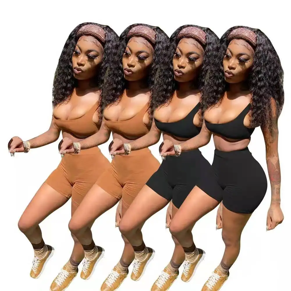 2021 summer hot sale solid color sexy sports bra biker shorts set two piece women activewear, 2color as picture
2021 summer hot sale solid color sexy sports bra biker shorts set two piece women activewear, 2color as picture