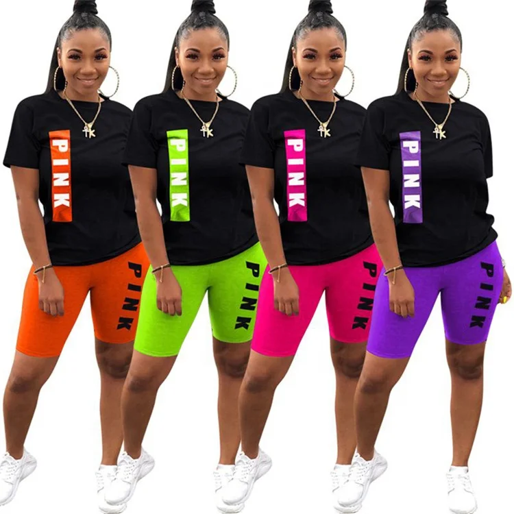 2021 Hot Sale Summer Printed Letters Sport 2 Piece Set Women Two Piece Short Set, Picture 
2021 Hot Sale Summer Printed Letters Sport 2 Piece Set Women Two Piece Short Set, Picture