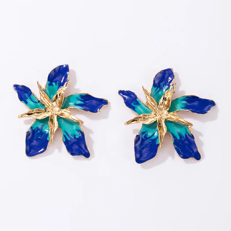 Fashion personality multi-layer metal earrings alloy blue flower earrings jewelry for women 2022
Fashion personality multi-layer metal earrings alloy blue flower earrings jewelry for women 2022