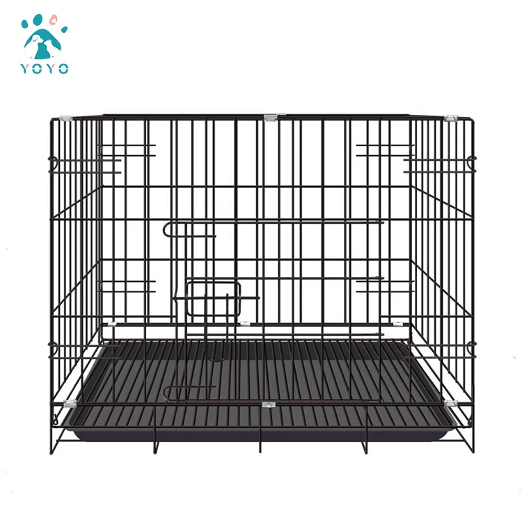 

2021 Hot sale pet stainless steel dog cage black deluxe outdoor wholesale cheap metal pet dog Kennels cages, Customized color