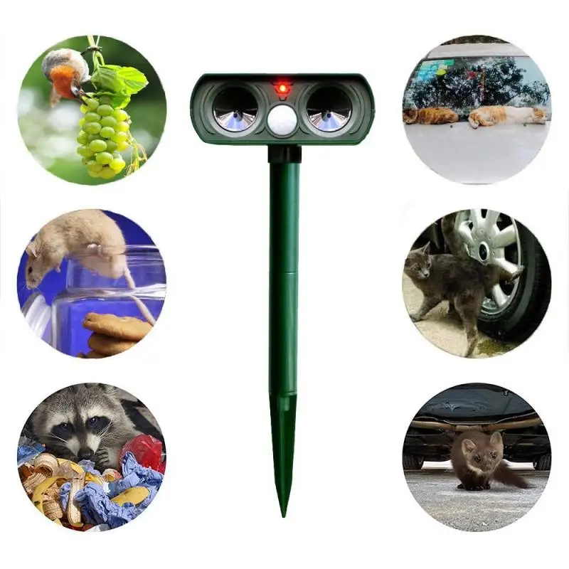 Solar Animal Repeller Outdoor Ultrasonic Dog Repellent Rechargeable Battery Power Cat Bird Repeller
Solar Animal Repeller Outdoor Ultrasonic Dog Repellent Rechargeable Battery Power Cat Bird Repeller