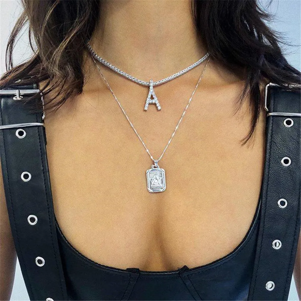 26 Crystal Letter Pendants & Necklaces Women Silver Color Alphabet Rhinestone Word Choker Necklace Collar Fashion Jewelry A808
26 Crystal Letter Pendants & Necklaces Women Silver Color Alphabet Rhinestone Word Choker Necklace Collar Fashion Jewelry A808