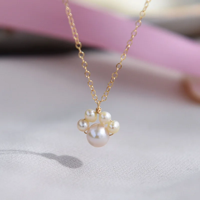 Unique style cute 925 sterling silver freshwater pearl cat paw footprint choker necklace, Gold
Unique style cute 925 sterling silver freshwater pearl cat paw footprint choker necklace, Gold