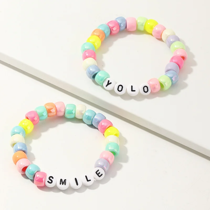 Wholesale Fashion Children Accessories Colorful Letter Bead Arylic Plastic Bracelet Jewelry For Women Kid Girl
Wholesale Fashion Children Accessories Colorful Letter Bead Arylic Plastic Bracelet Jewelry For Women Kid Girl