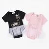 Summer Funny Swan Lace Newborn Girls Romper Baby Girl Clothes Manufacturers usa