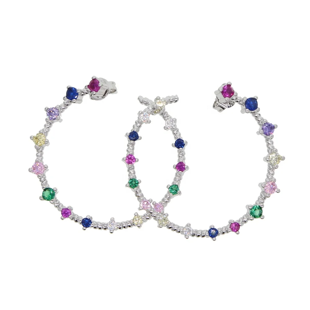 Mulit color cubic zirconia cz circle hoop geometric simple gorgeous women rainbow jewelry
Mulit color cubic zirconia cz circle hoop geometric simple gorgeous women rainbow jewelry