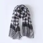 Black white checked hijab 100% cotton ghutra arabic scarf