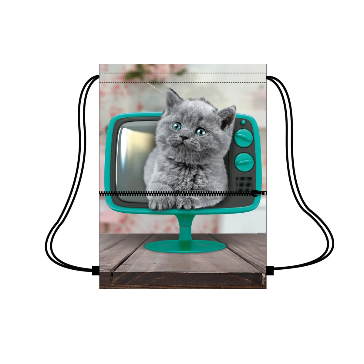 Cute cat design printing custom reusable bag drawstring bag with big zipper pocket large capacity lightweight, Customized
Cute cat design printing custom reusable bag drawstring bag with big zipper pocket large capacity lightweight, Customized