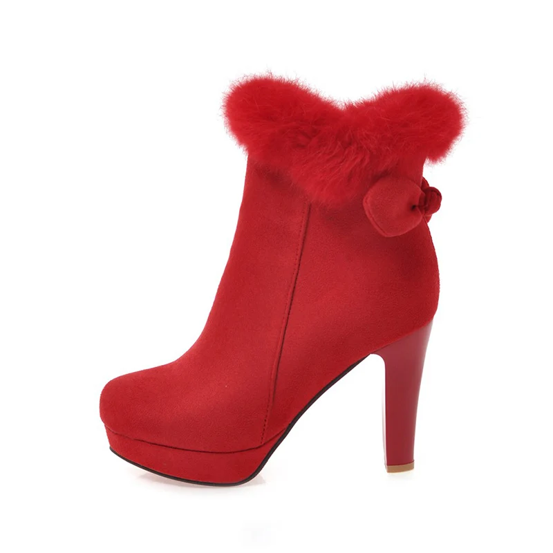 Red Pink Women Platform Shoes Round Toe Stiletto Bow Faux Fur Fashion Ankle Boots, Black/gery/pink/red
Red Pink Women Platform Shoes Round Toe Stiletto Bow Faux Fur Fashion Ankle Boots, Black/gery/pink/red