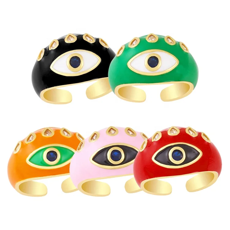 Custom Copper Gold-plated Oil Drop Fashion Adjustable Eye Opening Rings Jewelry Women, White / red / green / black / orange / pink
Custom Copper Gold-plated Oil Drop Fashion Adjustable Eye Opening Rings Jewelry Women, White / red / green / black / orange / pink