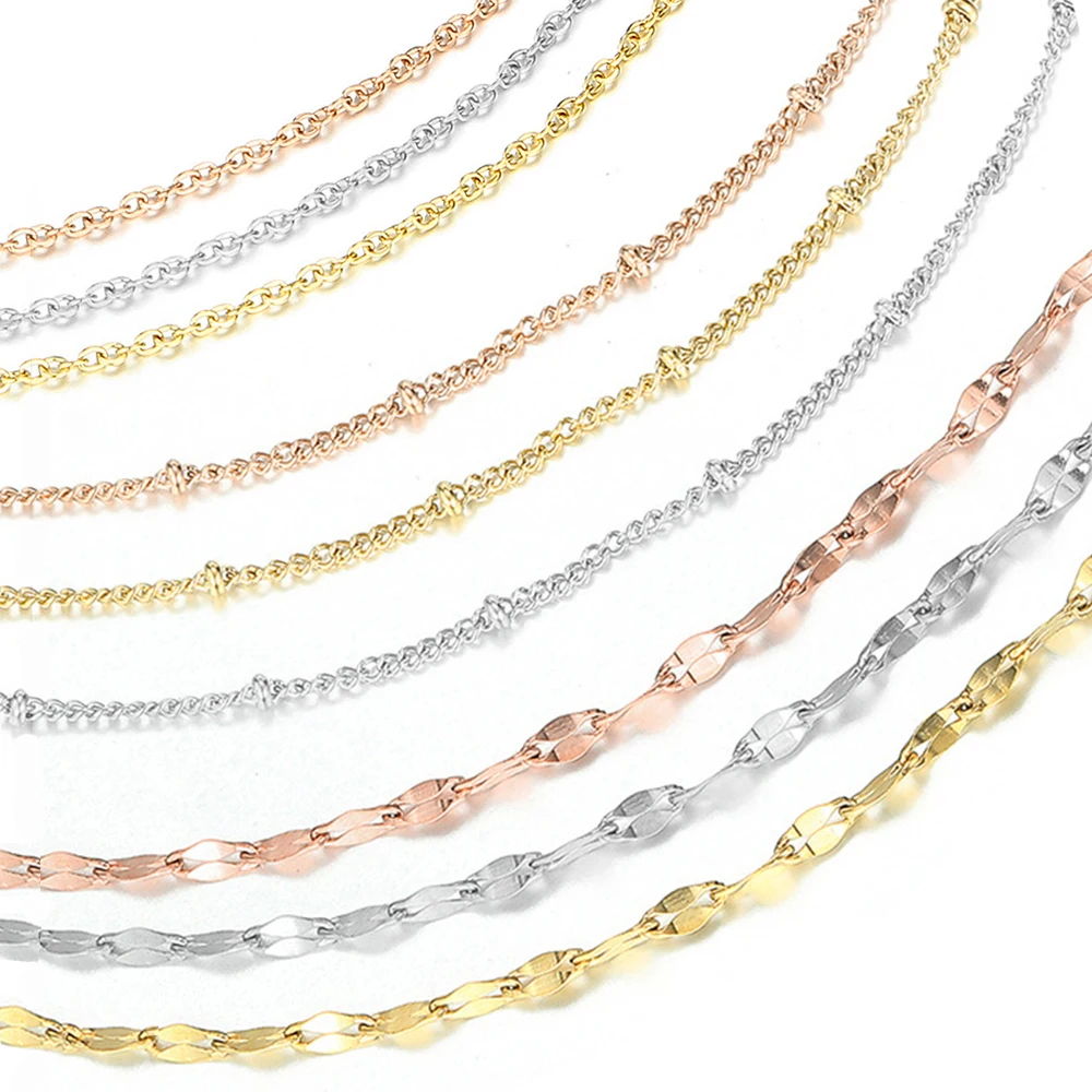 Long Chains for Jewelry Making Supplies Hnademade DIY Link Chain for Necklace 316L Stainless Steel Fine Chains for Women Men
Long Chains for Jewelry Making Supplies Hnademade DIY Link Chain for Necklace 316L Stainless Steel Fine Chains for Women Men