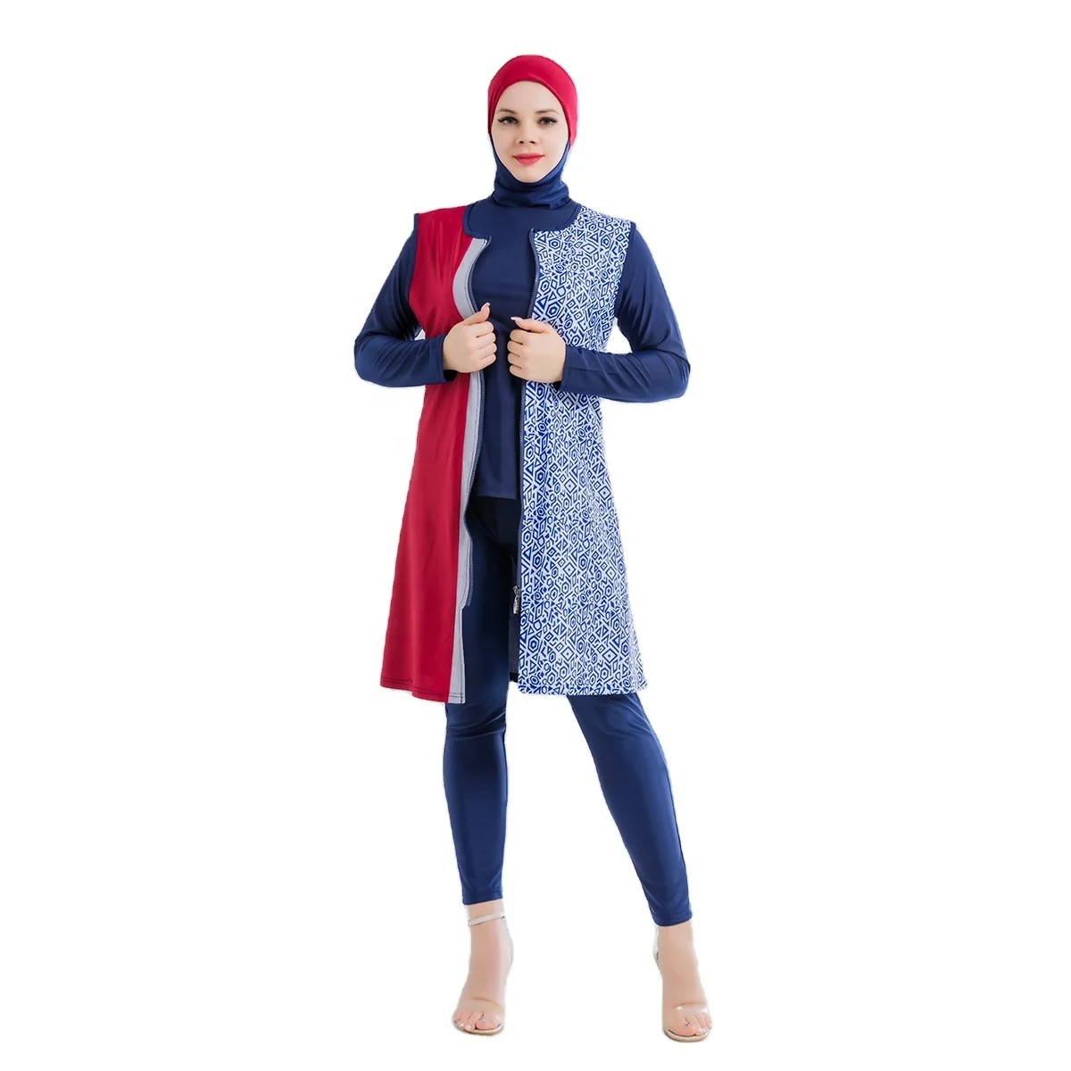 MOTIVE FORCE Factory wholesale Full Covered Islamic swimsuit 4pcs Swimsuit For Muslim Woman
MOTIVE FORCE Factory wholesale Full Covered Islamic swimsuit 4pcs Swimsuit For Muslim Woman