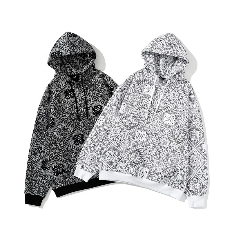Black White Hip Hop Oversized Bandana Paisley Print Hoodies for Men Women Unisex, 2 colors
Black White Hip Hop Oversized Bandana Paisley Print Hoodies for Men Women Unisex, 2 colors