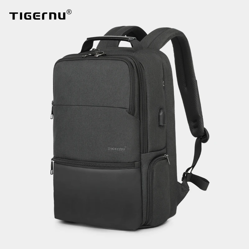 

Tigernu T-B3905 Anti theft usb charging Multifunction men backpack laptop business travel wholesale backpack 15.6 inch mochila, Black , grey