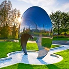 Europe Sculpture Manufacturer Handmade Modern Unique Mirror Polished Garden Stainless Steel Abstract Sculpture