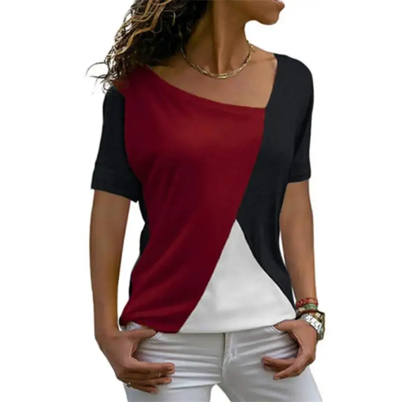 Summer Thin Casual Women T Shirts Short Sleeve Fashion Patchwork Slim Irregular Long Sum Women Clothes
Summer Thin Casual Women T Shirts Short Sleeve Fashion Patchwork Slim Irregular Long Sum Women Clothes