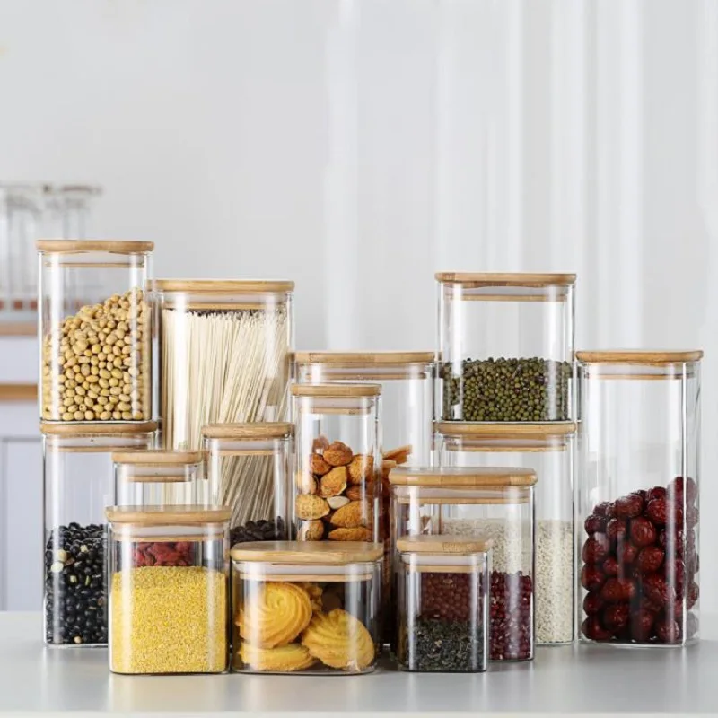 Retail 6oz - 60oz square High borosilicate glass food jar glass storage bottle with bamboo lid
Retail 6oz - 60oz square High borosilicate glass food jar glass storage bottle with bamboo lid