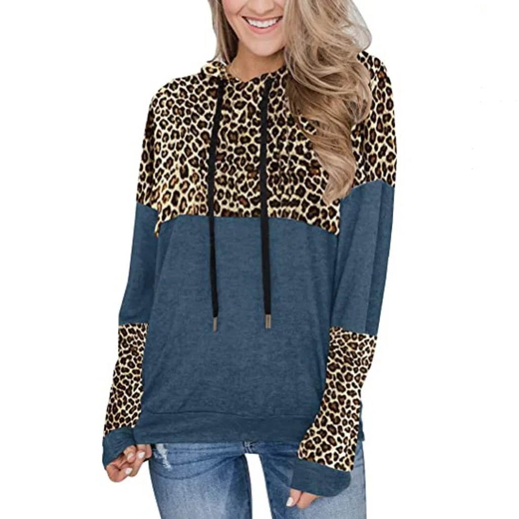 New Fashion Style Hot Sale Women's Long Sleeve Leopard Print Splicing Pullover Hooded Loose Sweater, Black, pink, white, army green, wine red, blue
New Fashion Style Hot Sale Women's Long Sleeve Leopard Print Splicing Pullover Hooded Loose Sweater, Black, pink, white, army green, wine red, blue