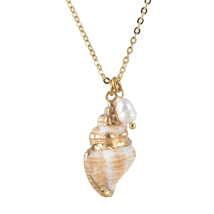 Trendy Brass Metal Long Sweater Chain Jewelry Chic Women Pearl Shell Conch Pendant Necklace Gifts, Gold
Trendy Brass Metal Long Sweater Chain Jewelry Chic Women Pearl Shell Conch Pendant Necklace Gifts, Gold