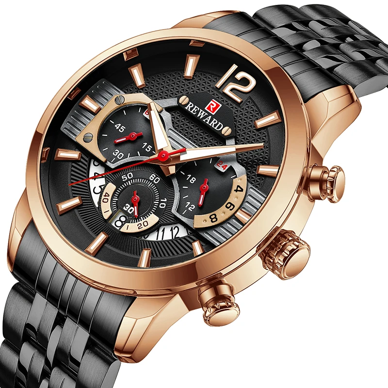 Reward Male Watches Brand Luxury Military Wristwatches Solid Steel Strap Chronograph Luminous men quartz Watch
Reward Male Watches Brand Luxury Military Wristwatches Solid Steel Strap Chronograph Luminous men quartz Watch