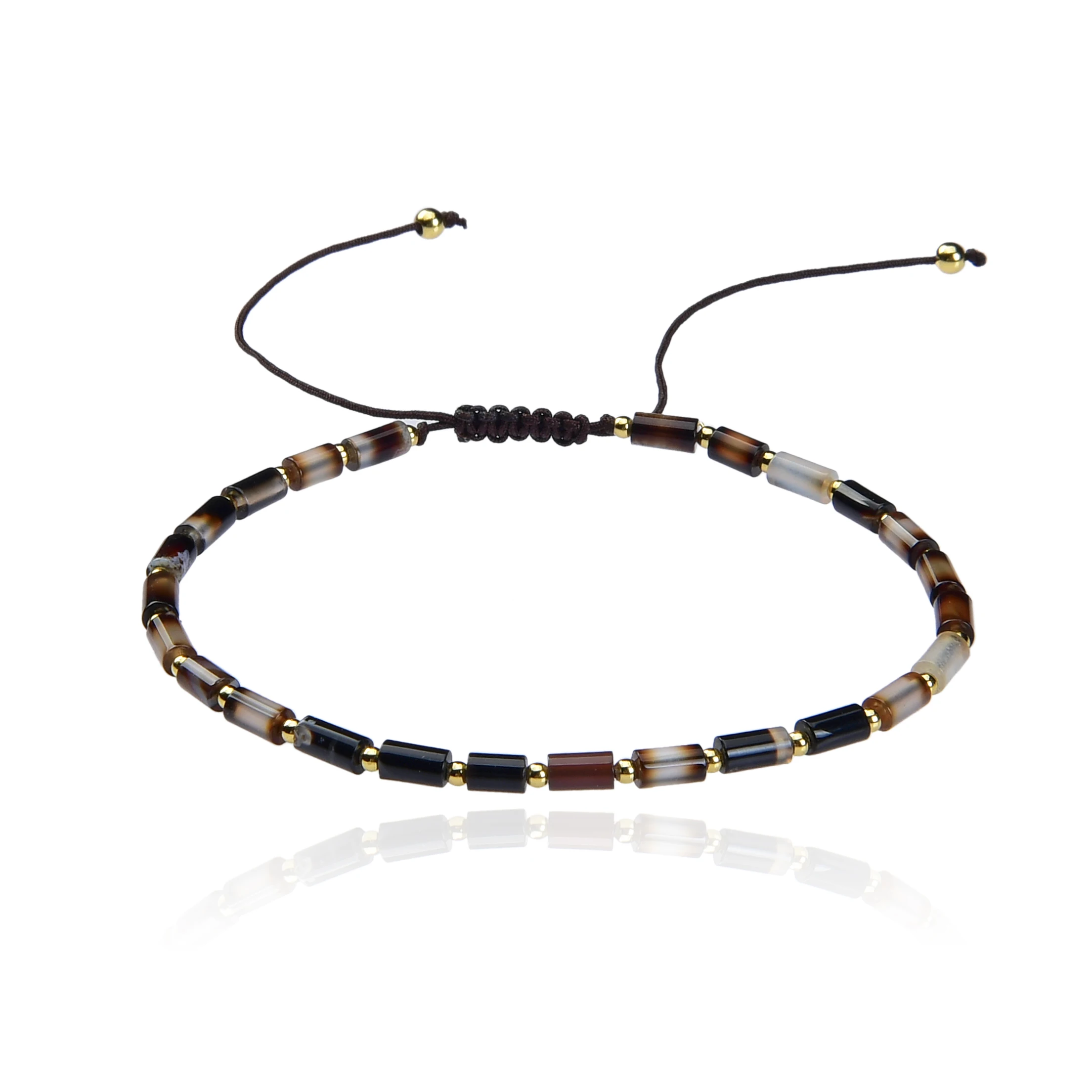 Wholesale adjustable bracelet New design simple style black strip agate bead bracelet for gifts, As picture
Wholesale adjustable bracelet New design simple style black strip agate bead bracelet for gifts, As picture