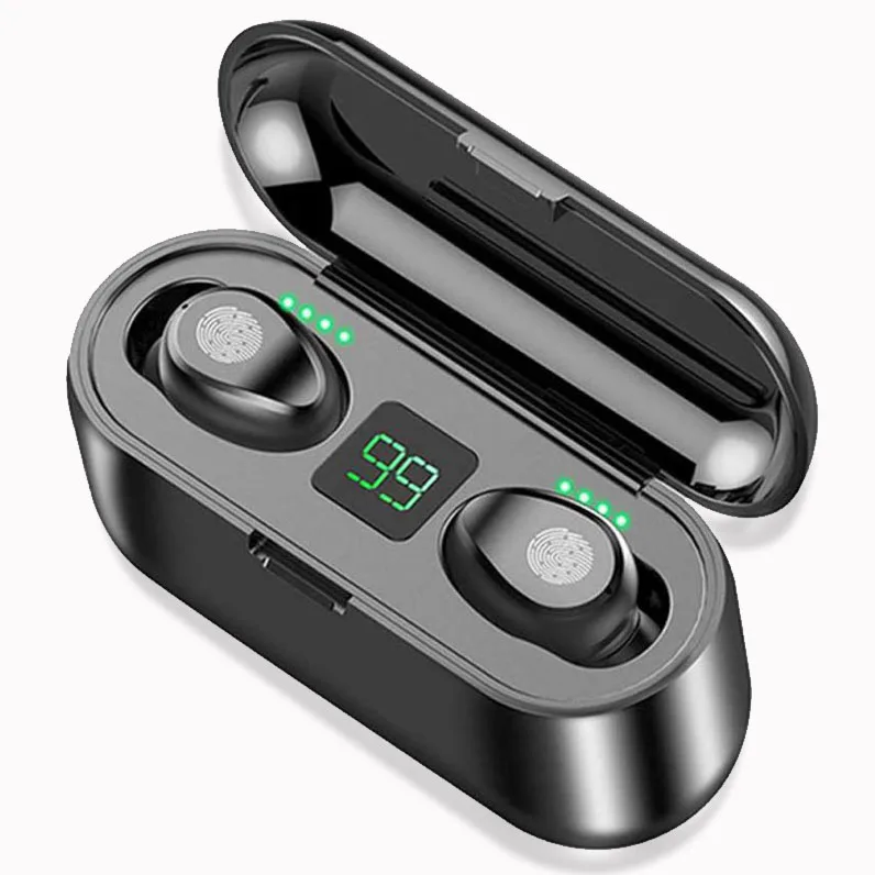 Hot selling noise cancelling sport audifono BT wireless earbuds with power bank battery display auriculares F9
Hot selling noise cancelling sport audifono BT wireless earbuds with power bank battery display auriculares F9