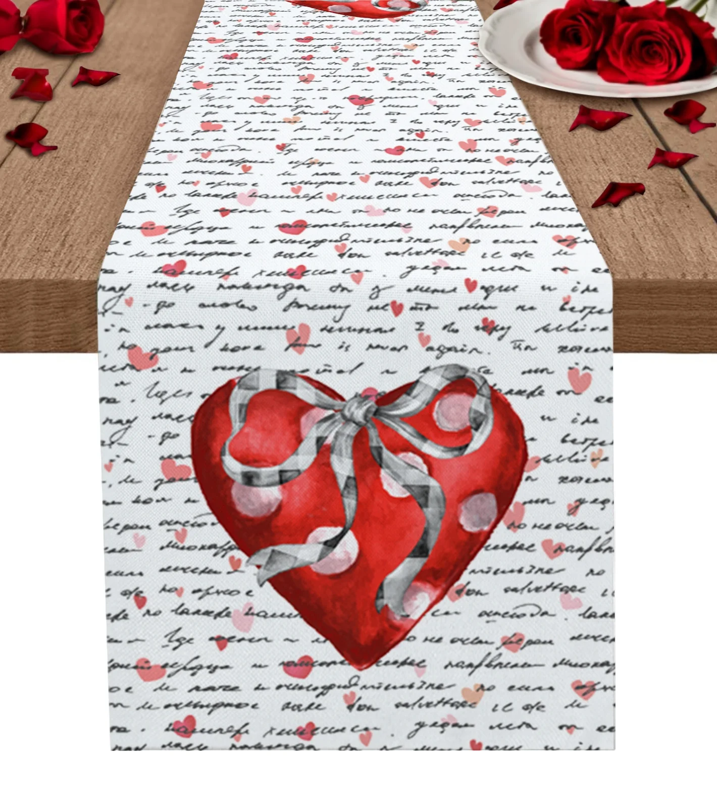 Red Heart Arrow Love Valentine's Day Table Runner Dining Table Decoration for Home Wedding Anniversary Party
Red Heart Arrow Love Valentine's Day Table Runner Dining Table Decoration for Home Wedding Anniversary Party