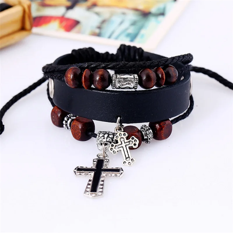 Beaded Cross Cowhide Bracelet e-commerce Explosive Source Wholesale Leather Bracelet
Beaded Cross Cowhide Bracelet e-commerce Explosive Source Wholesale Leather Bracelet