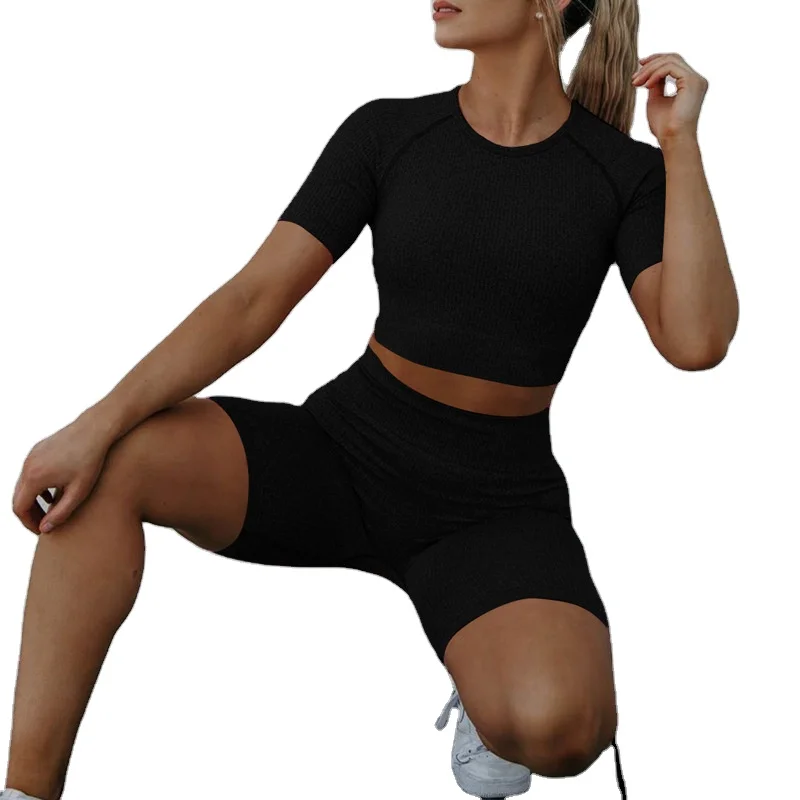 Yoga Workout 2 Piece Sets Women Shirt Sports Short Casual Suit Short Sleeve Crop Top Seamless Fitness Sports Set
Yoga Workout 2 Piece Sets Women Shirt Sports Short Casual Suit Short Sleeve Crop Top Seamless Fitness Sports Set